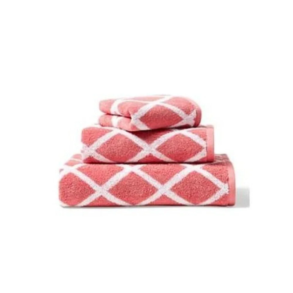 Lauren Ralph Lauren Sanders Diamond Cotton Hand Towel Unisex 16 x 30 True Rose
